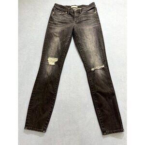 Madewell Women's Vintage 1937 Skinny Jeans High Riser Distressed Black Size 28